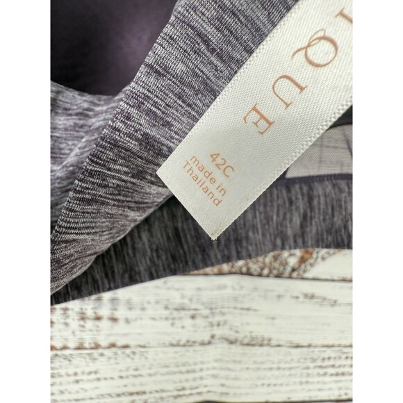 Cacique 42C Womens Bra Wireless‎ Comfort Adjustable Purple Lightly Lined Stretch - Picture 4 of 4